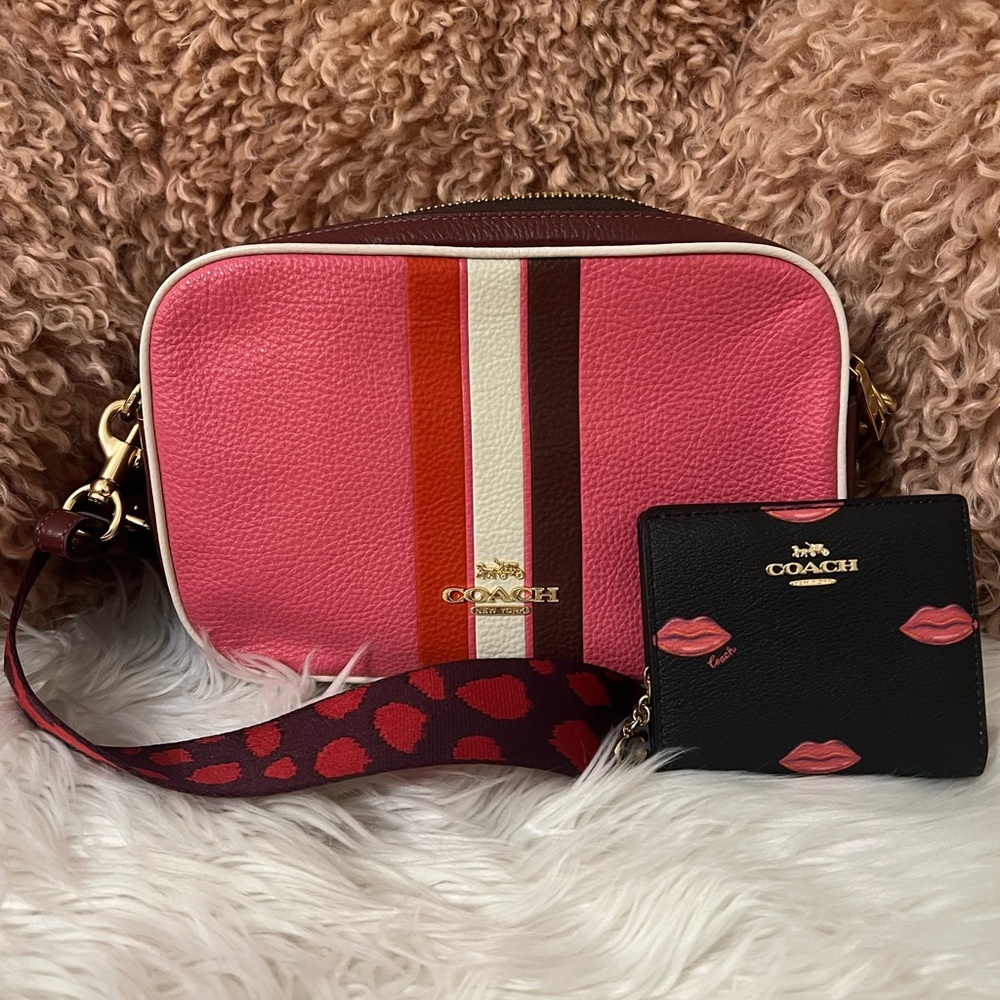 Coach camera bag varsity stripe